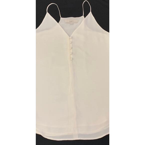 Loft Womens Slip Top Cream Sz. Small Sheer with Full Lining Feminine Lightweight - Picture 3 of 12